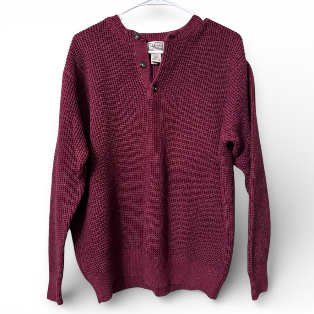 Burgundy L.L. Bean knit cotton and wool sweater size XL
